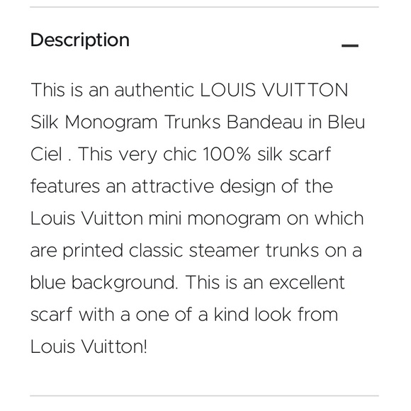 AUTHENTIC Louis Vuitton Bandeau Twilly silk scarf- Trunks BL. Ciel. Item M70456 - Picture 13 of 16